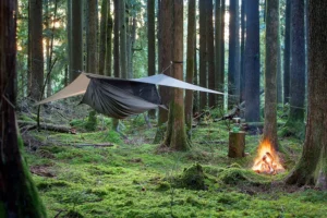 Compact and portable mosquito-proof hammock ideal for backpacking and hiking trips